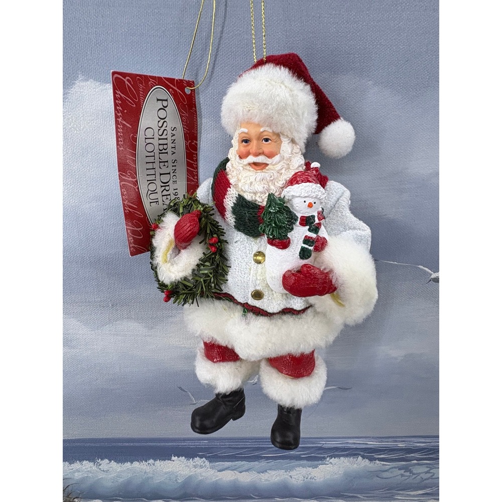 Possibley Dreams Clothtique 2011 Santa Snowman Ornament Limited Edition Dept 56